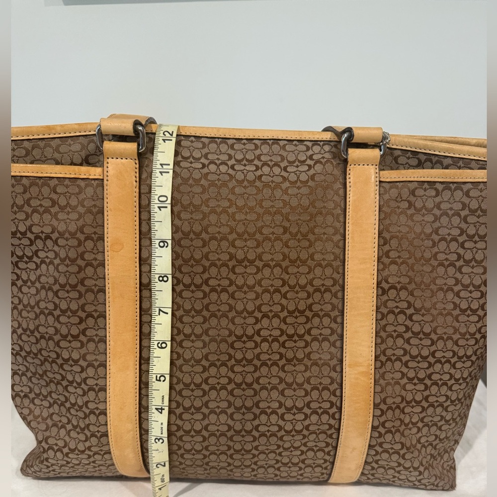 Coach Signature Brown Canvas Tote Bag